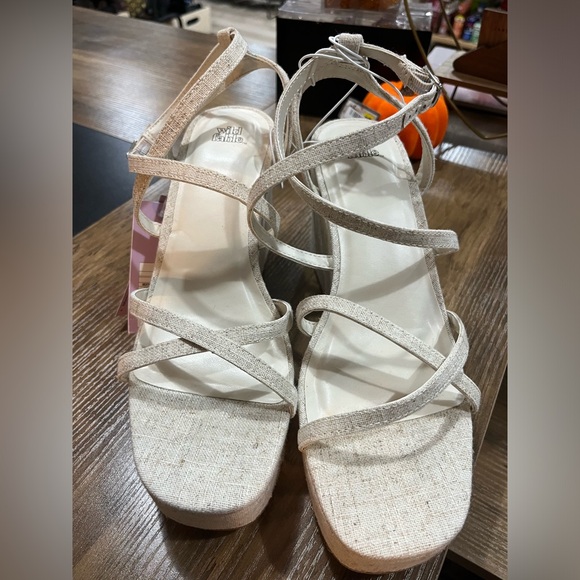 wild fable Shoes - Wild Fable Women's Platform Wedge High Heel Sandals Ankle Strap Memory Foam